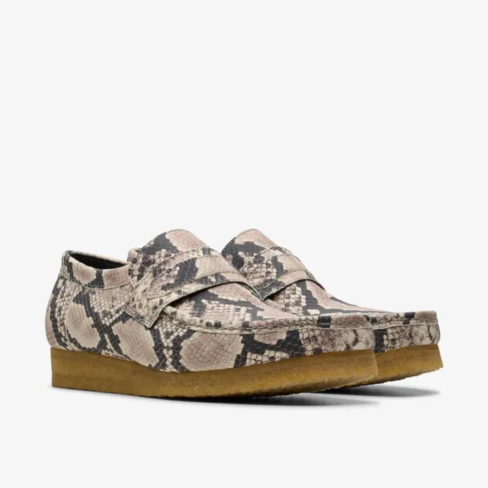 Clarks Loafers Wallabee Loafer Grey Snake Leather 8211 Men