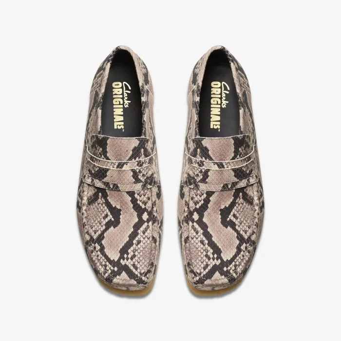 Clarks Loafers Wallabee Loafer Grey Snake Leather 8211 Men