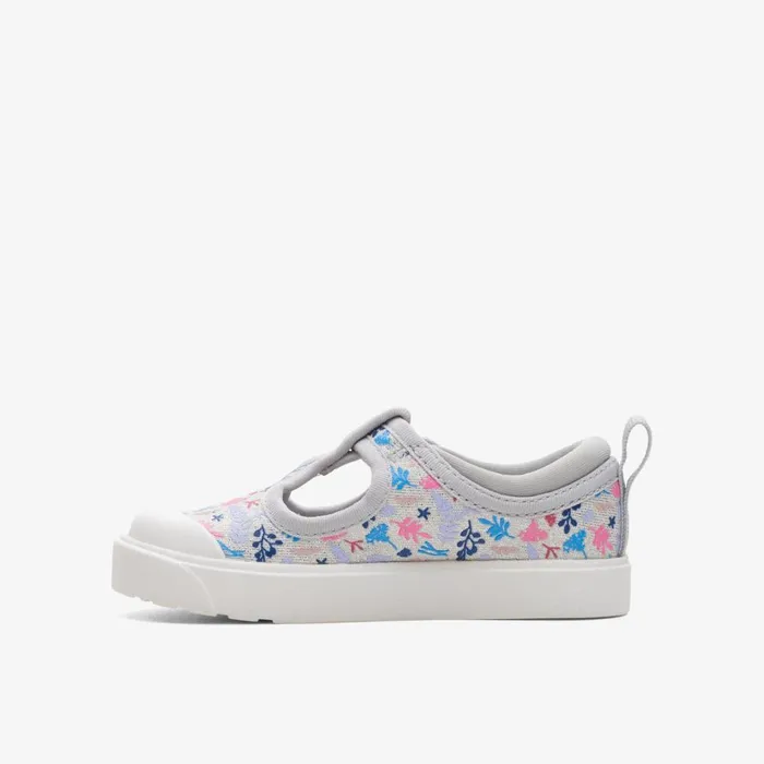 Clarks Machine Washable City Dance Toddler Silver Combination 8211 Kids