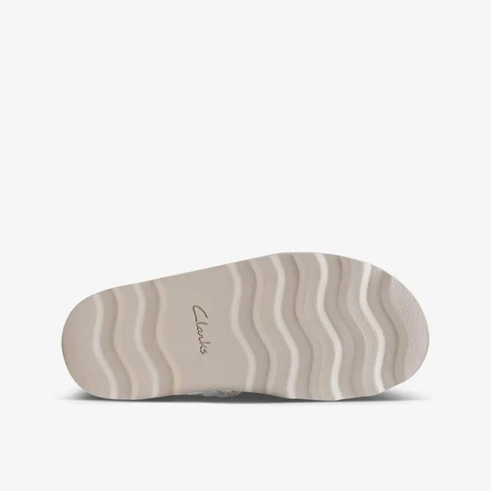 Clarks Sandals Crown Beat White Patent 8211 Kids