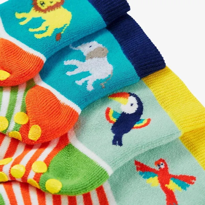 Clarks Socks and Tights Grippy Socks 2 Pack 12 Yrs Jungle Multicolour 8211 Kids