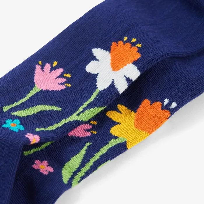 Clarks Socks and Tights Norah Tights 12 Yrs Navy Blueflowers 8211 Kids