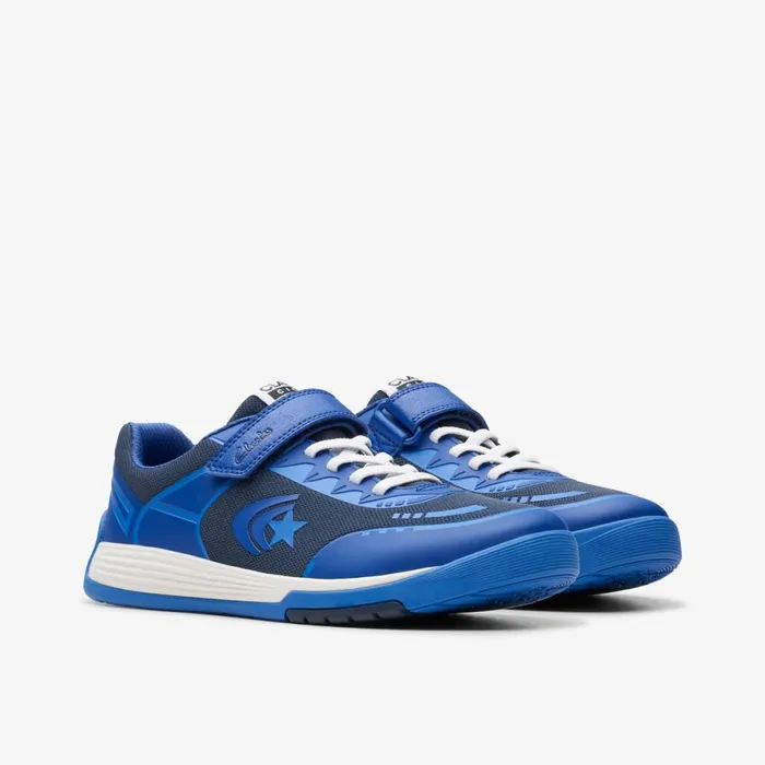 Clarks Trainers Cica Star Flex Youth Blue Combination 8211 Kids
