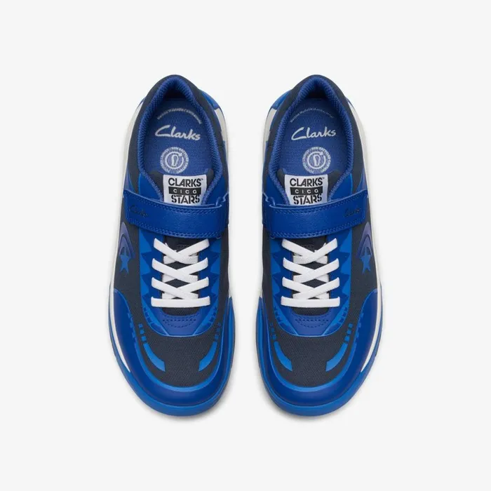 Clarks Trainers Cica Star Flex Youth Blue Combination 8211 Kids