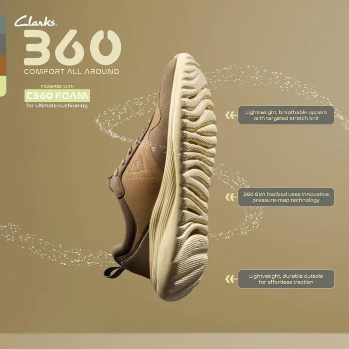 Clarks Trainers Lt 360 Lace Dark Sand Nubuck 8211 Men