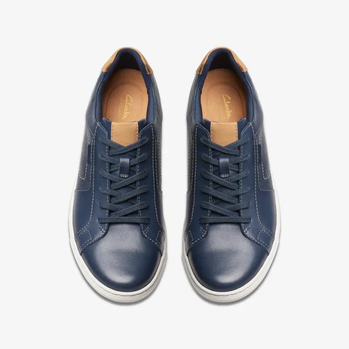 Clarks Trainers Mapstone Lace Navy Leather 8211 Men