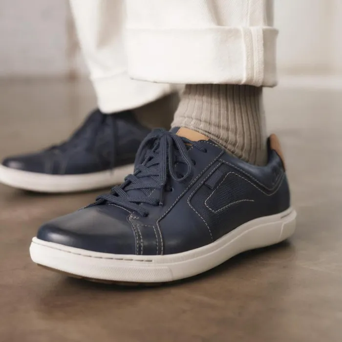 Clarks Trainers Mapstone Lace Navy Leather 8211 Men