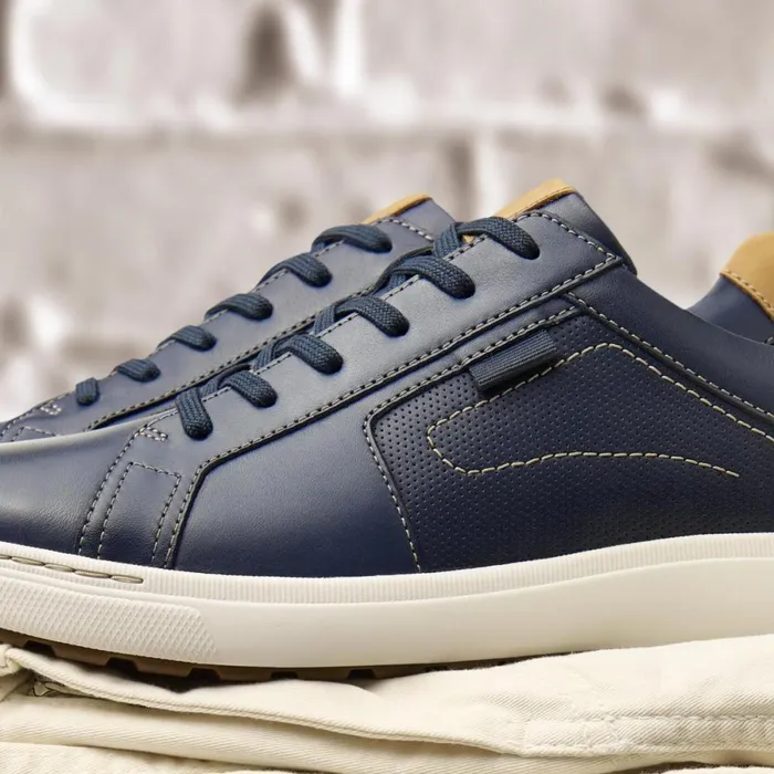 Clarks Trainers Mapstone Lace Navy Leather 8211 Men