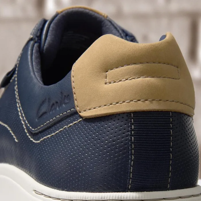 Clarks Trainers Mapstone Lace Navy Leather 8211 Men