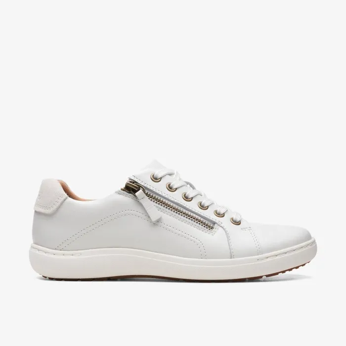 Clarks Trainers Nalle Lace White Leather 8211 Women