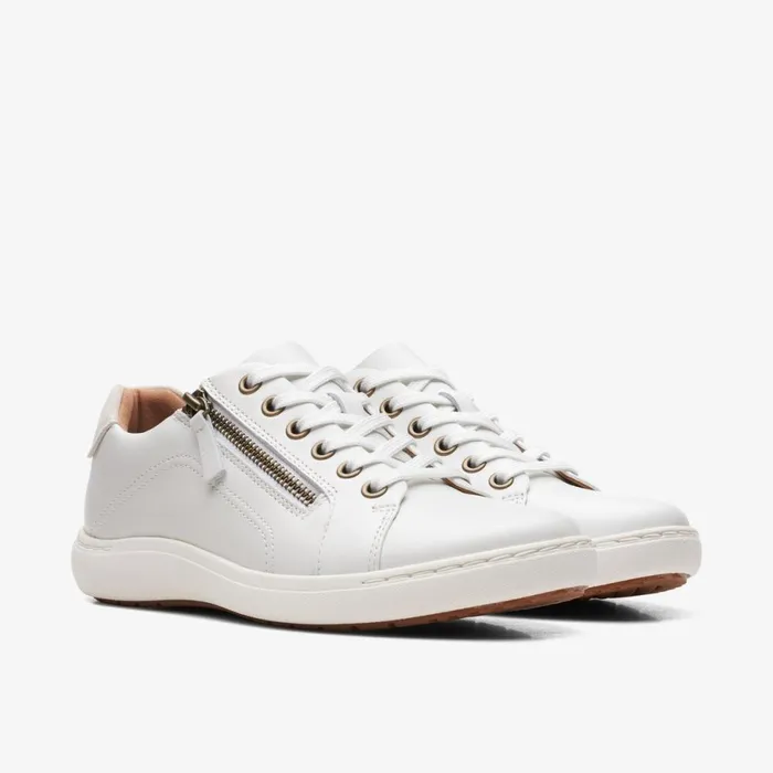 Clarks Trainers Nalle Lace White Leather 8211 Women