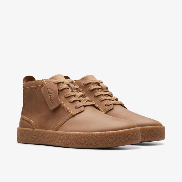 Clarks Trainers Streethill Mid Dark Tan Leather 8211 Men