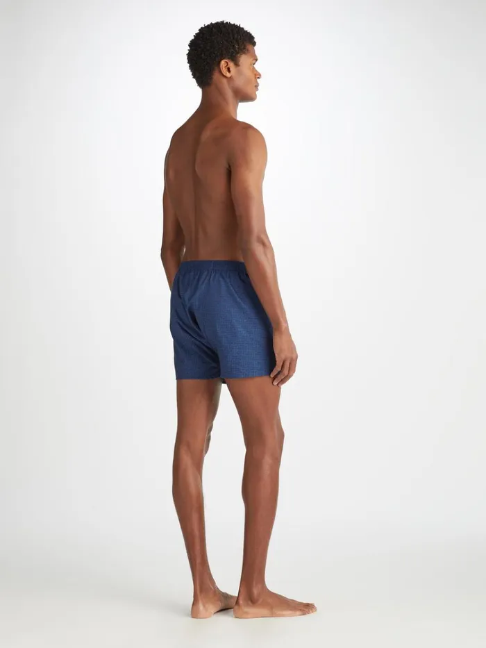 Classic Fit Boxer Shorts Men Derek Rose Classic Fit Boxers Paris 27 Cotton Jacquard Navy