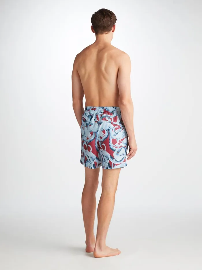 Classic Fit Swim Shorts Men Derek Rose Swim Shorts Maui 65 Red
