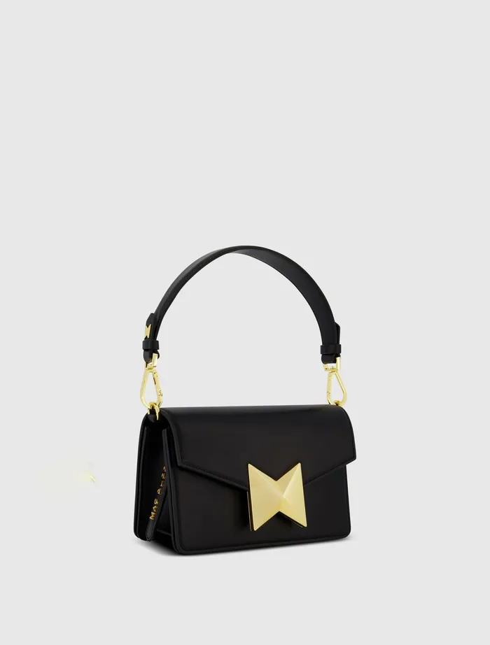 Classic Leather Shoulder Bag With Gold Hardware 8211 FINAL SALE Black Women Shoulder Bags Mac Duggal