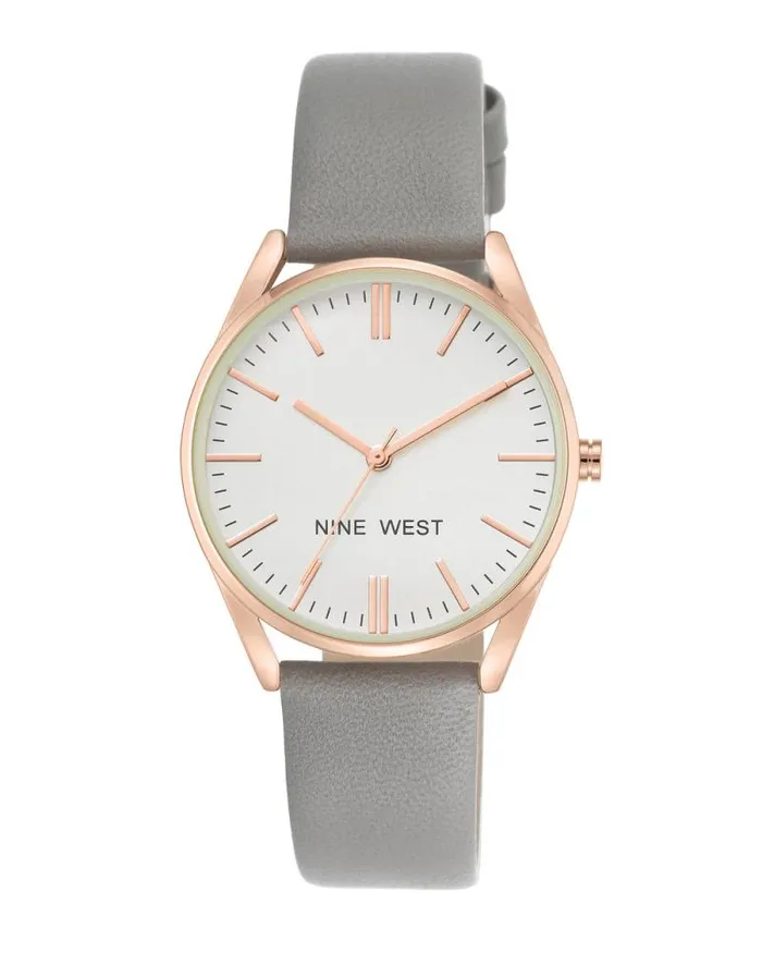 Classic Strap Watch Grey Women Nine West Straps