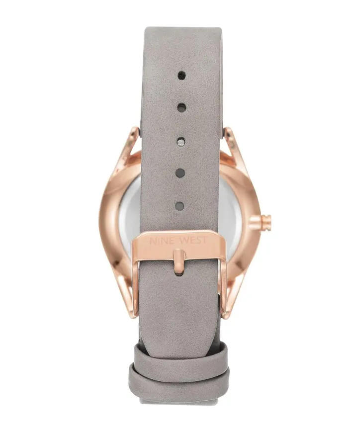 Classic Strap Watch Grey Women Nine West Straps Classic Strap Watch Grey Women Nine West Straps