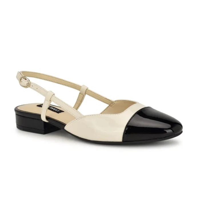 Cloude Slingback Dress Flats Ivoryblack Women Nine West Heels Cloude Slingback Dress Flats Ivoryblack Women Nine West Heels