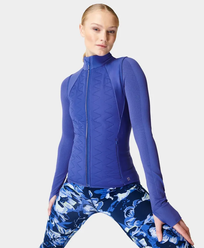 Coats and Jackets Women Light Speed Running Gilet Hour Blue Sweaty Betty