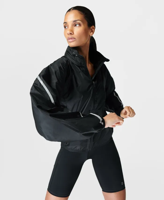 Coats and Jackets Women Pack Away Jacket Black Sweaty Betty