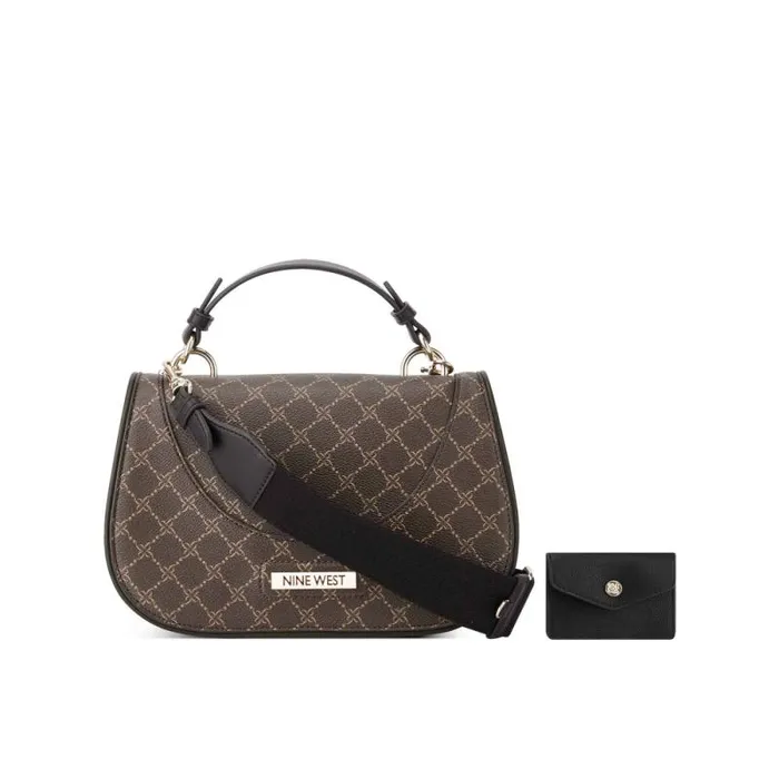 Cora Crossbody Flap Brownblack Women Nine West Crossbody