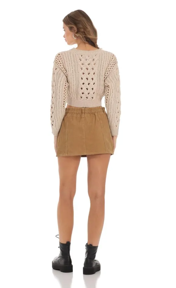 Corduroy Cargo Skirt Brown Women LUCY IN THE SKY Skirts Corduroy Cargo Skirt Brown Women LUCY IN THE SKY Skirts