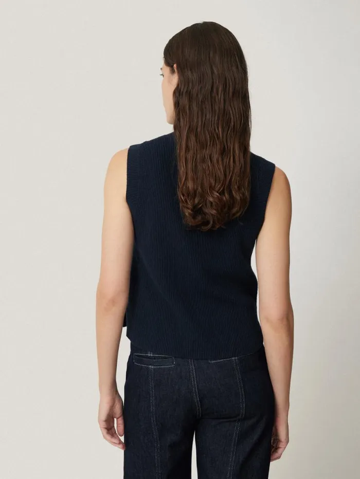 Cotton Blend Crew Tank Navy Women Jigsaw Coords