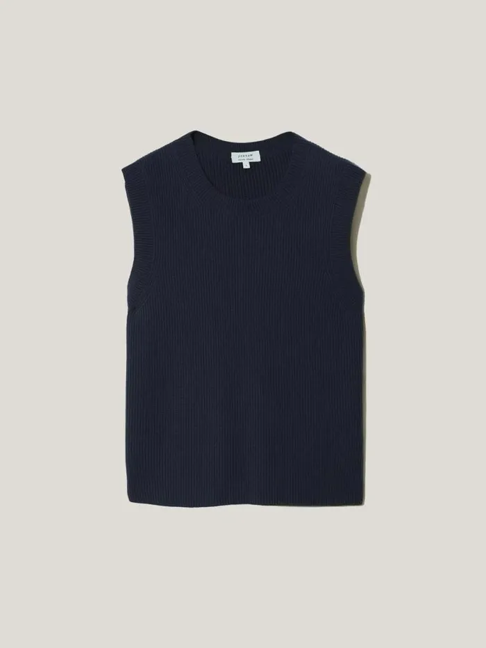 Cotton Blend Crew Tank Navy Women Jigsaw Coords
