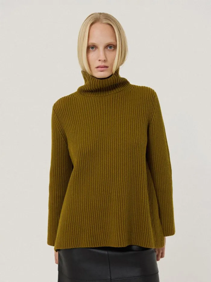 Cotton Blend Faroe Fishermans Khaki Women Jigsaw Knitwear and Cashmere