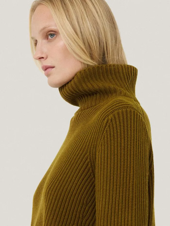 Cotton Blend Faroe Fishermans Khaki Women Jigsaw Knitwear and Cashmere
