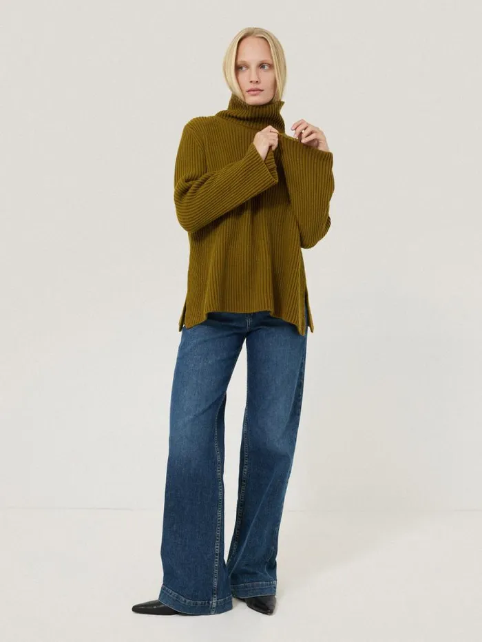 Cotton Blend Faroe Fishermans Khaki Women Jigsaw Knitwear and Cashmere