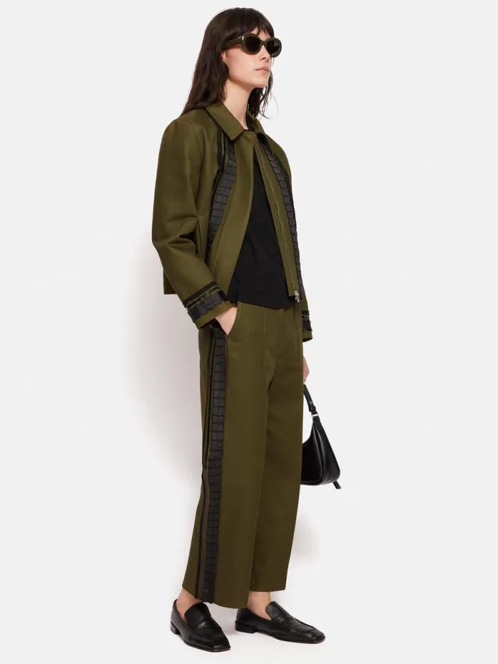Cotton Trim Detail Trouser Khaki Women Jigsaw Coords