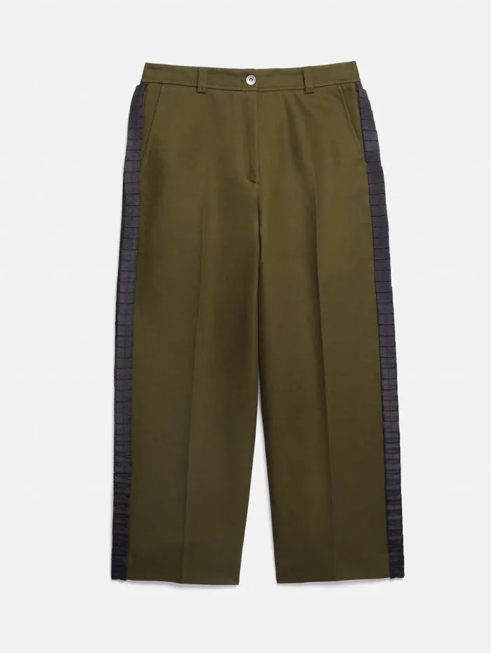 Cotton Trim Detail Trouser Khaki Women Jigsaw Coords