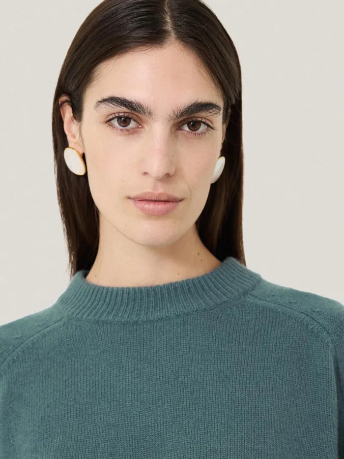 Crew Neck Poncho Jumper Blue Women Jigsaw Knitwear and Cashmere