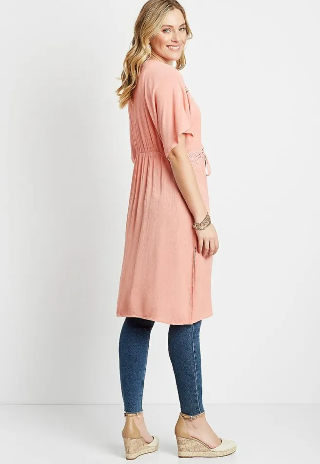 Crochet Tie Waist Duster Kimono Women Maurices Tops