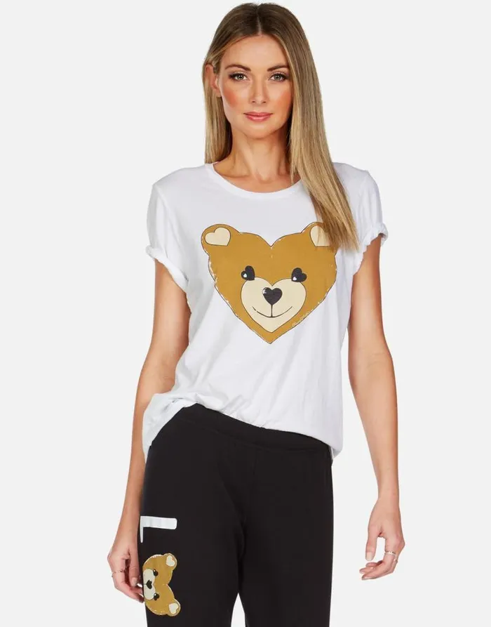 Croft Heart Teddy White Women Lauren Moshi Short Sleeve