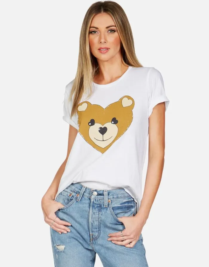 Croft Heart Teddy White Women Lauren Moshi Short Sleeve