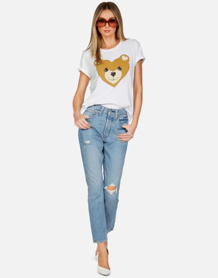 Croft Heart Teddy White Women Lauren Moshi Short Sleeve