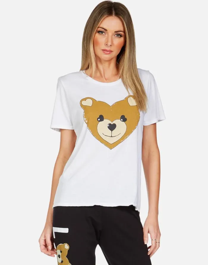 Croft Heart Teddy White Women Lauren Moshi Short Sleeve