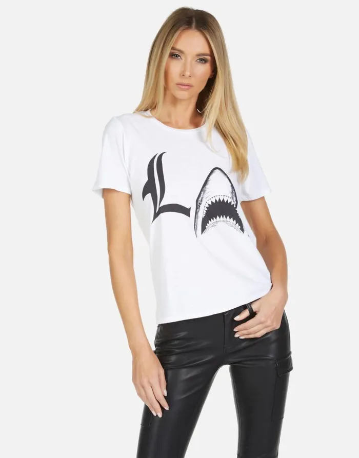 Croft LA Shark White Women Lauren Moshi Short Sleeve