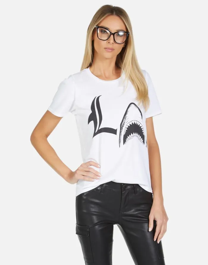 Croft LA Shark White Women Lauren Moshi Short Sleeve