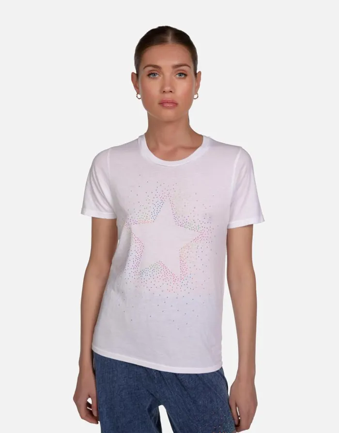Croft Neon Stud Starburst White Women Lauren Moshi Short Sleeve