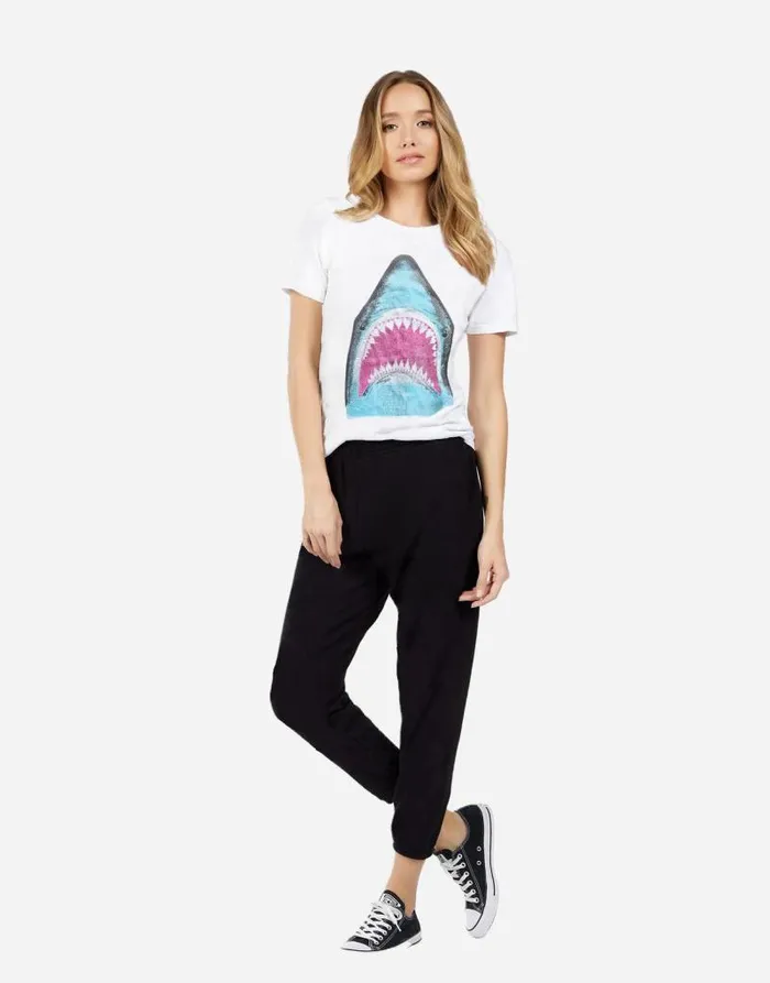 Croft X Crystal Shark White Women Lauren Moshi Short Sleeve