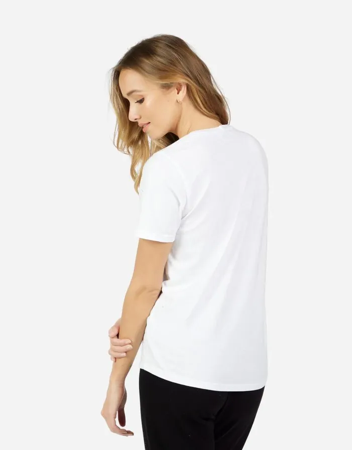 Croft X Crystal Shark White Women Lauren Moshi Short Sleeve