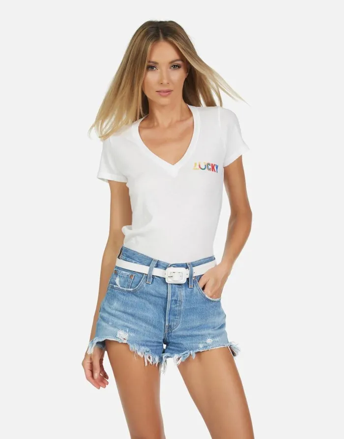 Cruz Lucky Happy Face Milk Women Lauren Moshi Short Sleeve