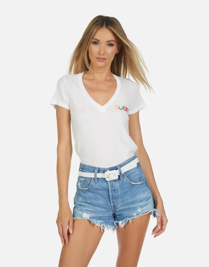 Cruz Lucky Happy Face Milk Women Lauren Moshi Short Sleeve