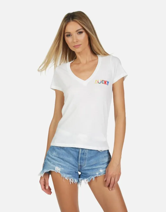 Cruz Lucky Happy Face Milk Women Lauren Moshi Short Sleeve