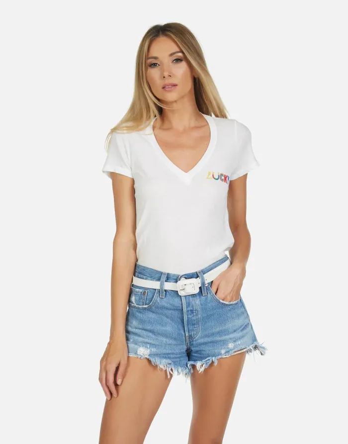 Cruz Lucky Happy Face Milk Women Lauren Moshi Short Sleeve