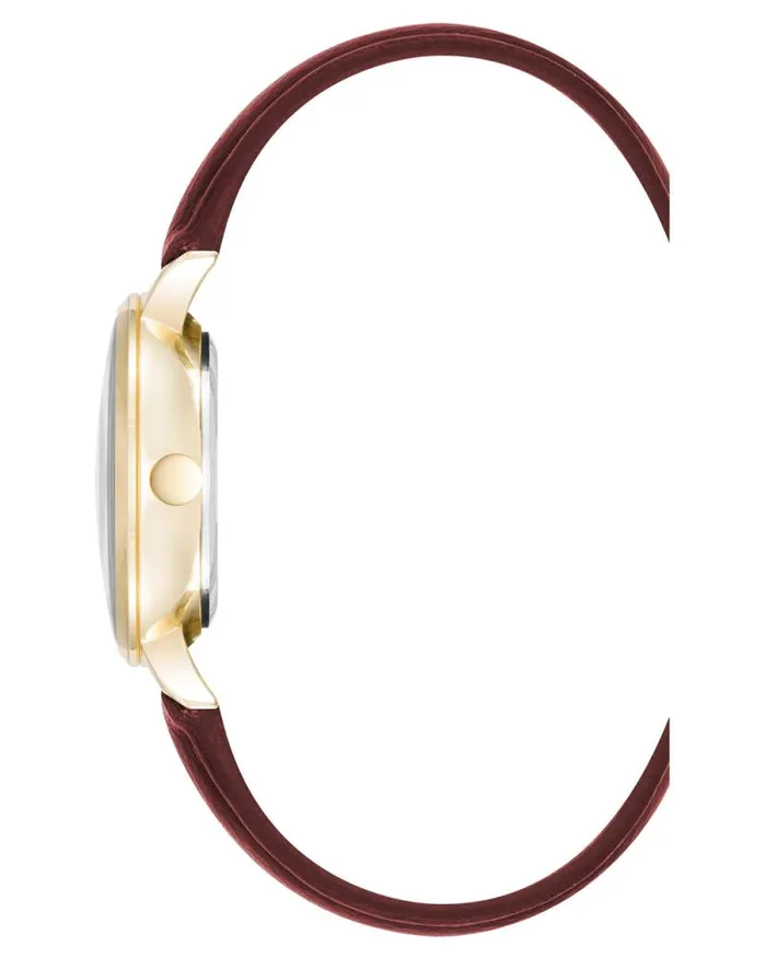 Crystal Accented Dial Strap Watch Burgundygold Women Nine West Straps Crystal Accented Dial Strap Watch Burgundygold Women Nine West Straps