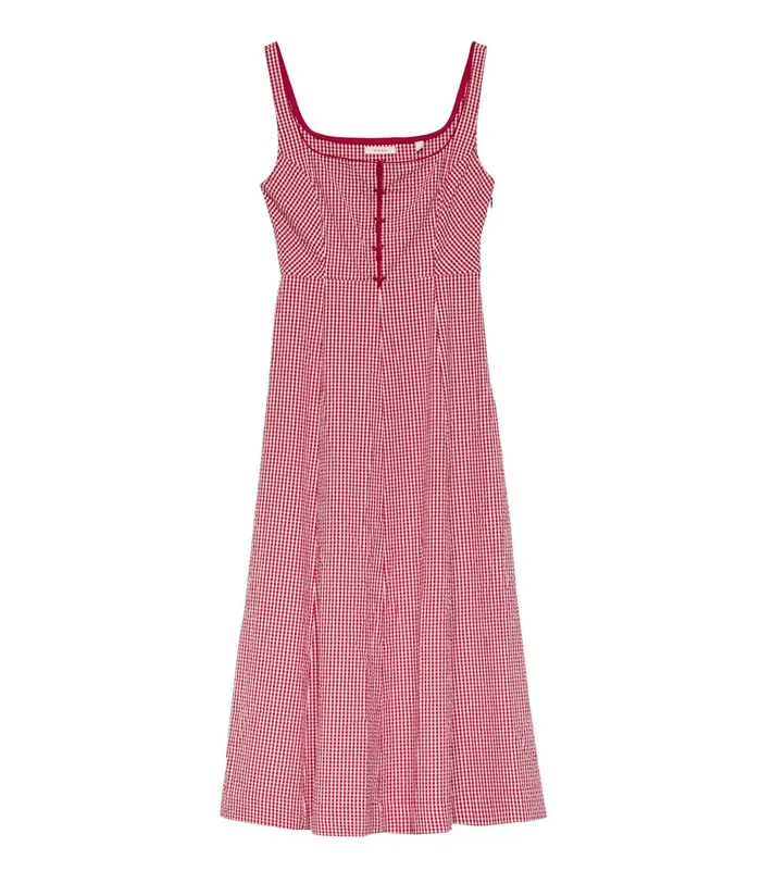 DEN Dresses Women Delaney Dress Rouge La Maddalena Gingham DEN Dresses Women Delaney Dress Rouge La Maddalena Gingham